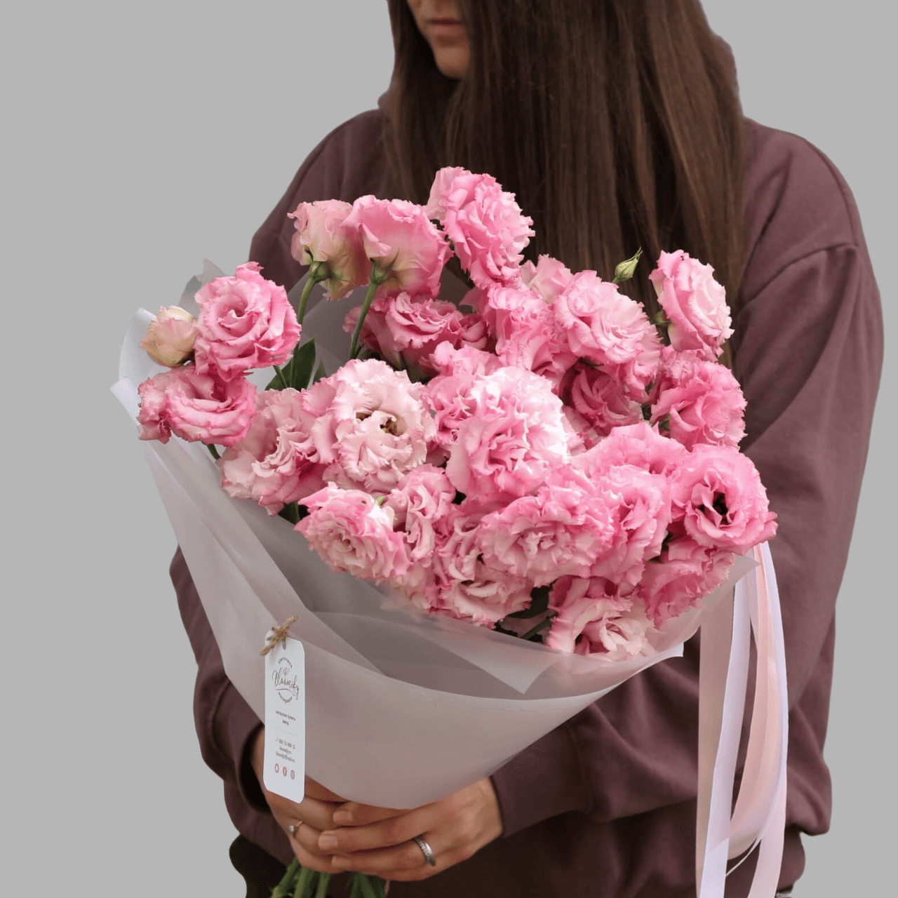 Махровая эустома нежно-розовая