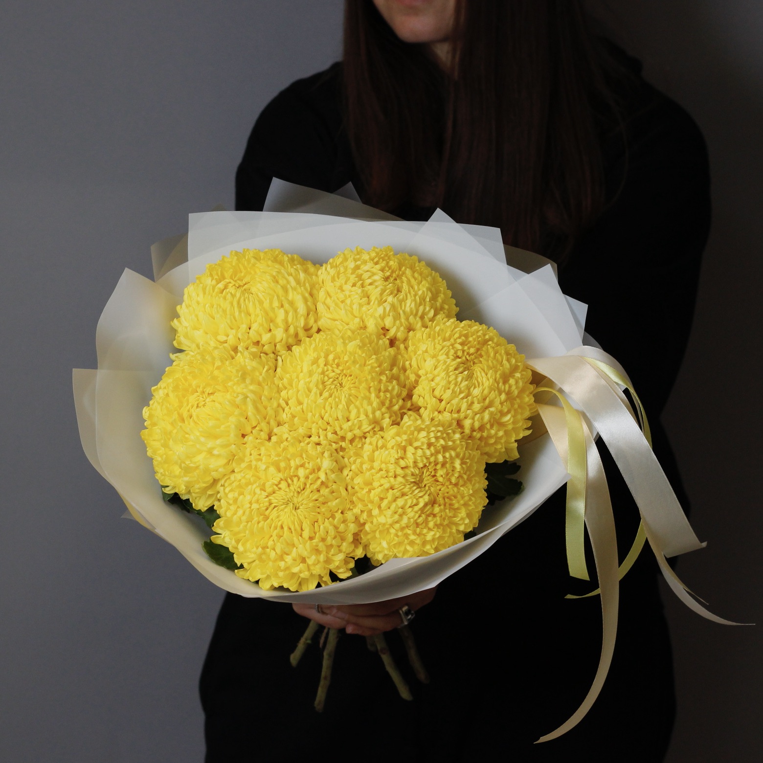 Лимонные хриазнтемы