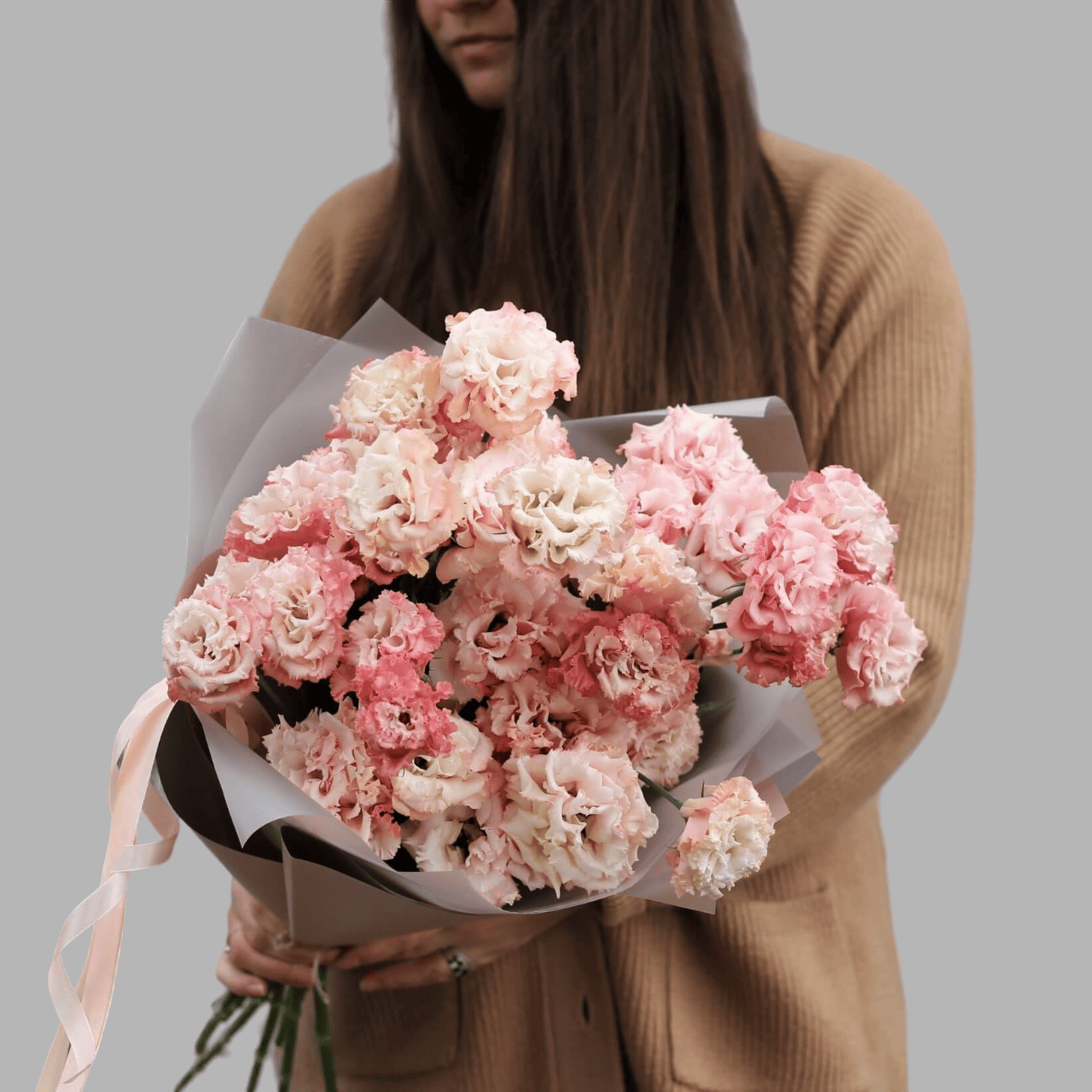 Махровая эустома лососевая