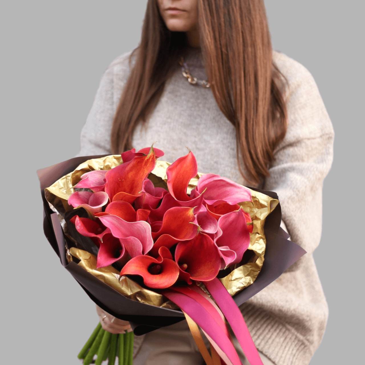 Каллы бордово-оранжевые