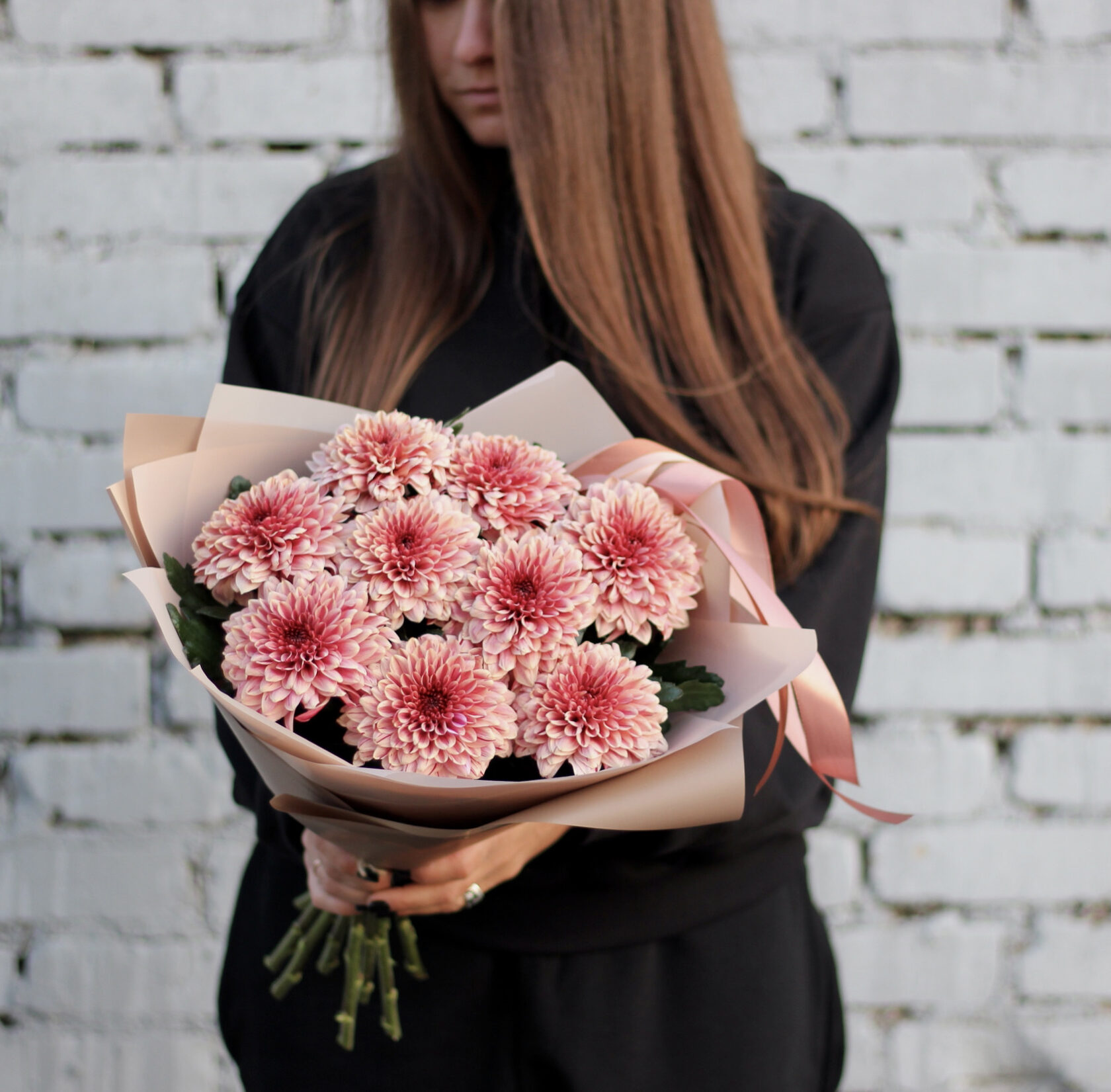 Лососевые сортовые хризантемы